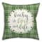 Luck, Love & Life Plaid Clover Wreath Throw Pillow